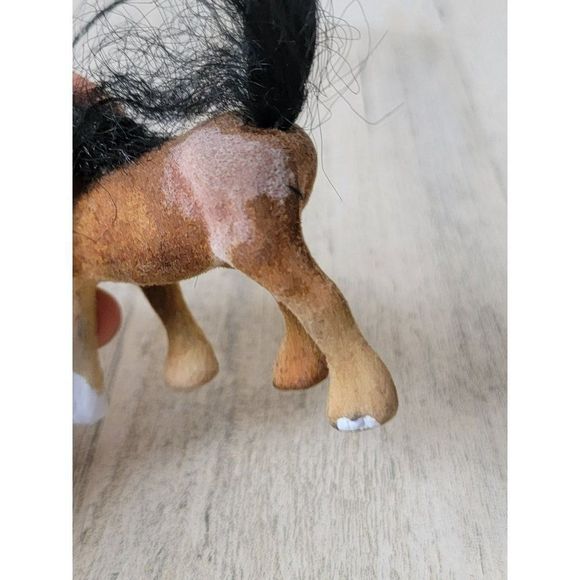Flocked brown pony horse AS IS Animal Farm toy - Picture 3 of 8